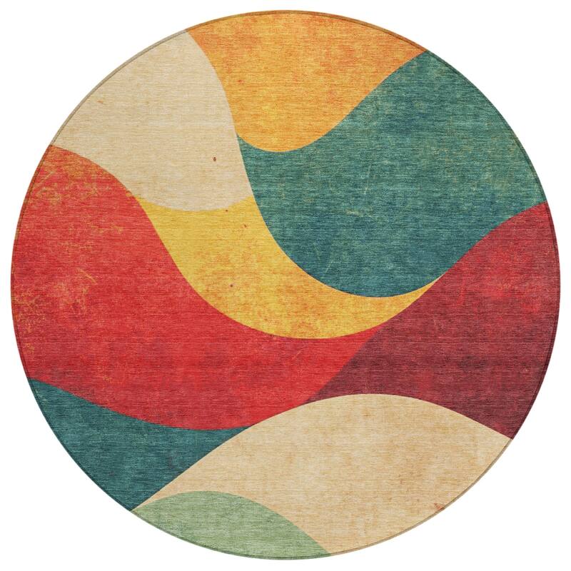 Machine Washable Indoor/Outdoor Soft Contemporary Chantille Rug