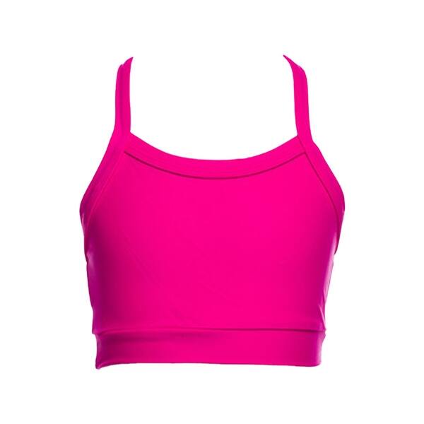 Shop Lexi Luu Girls Fuchsia Solid Color Cross Back Dancewear Crop
