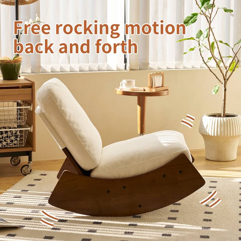 Modern 35.4" Upholstered Rocking Chair with Solid Wood Frame for Living Room