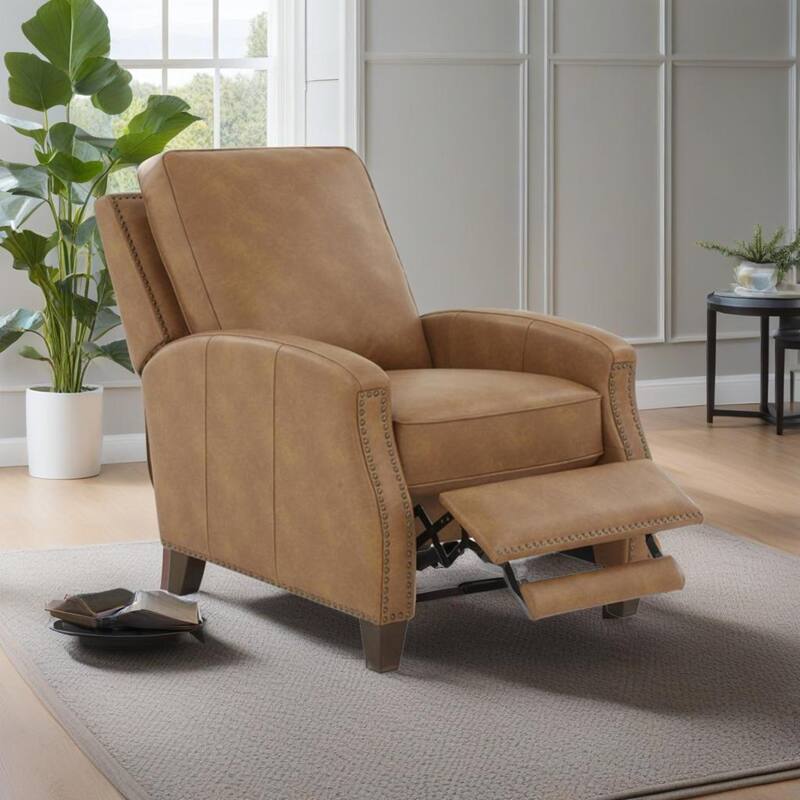Jack Midnight Blue Faux Leather Push Back Recliner