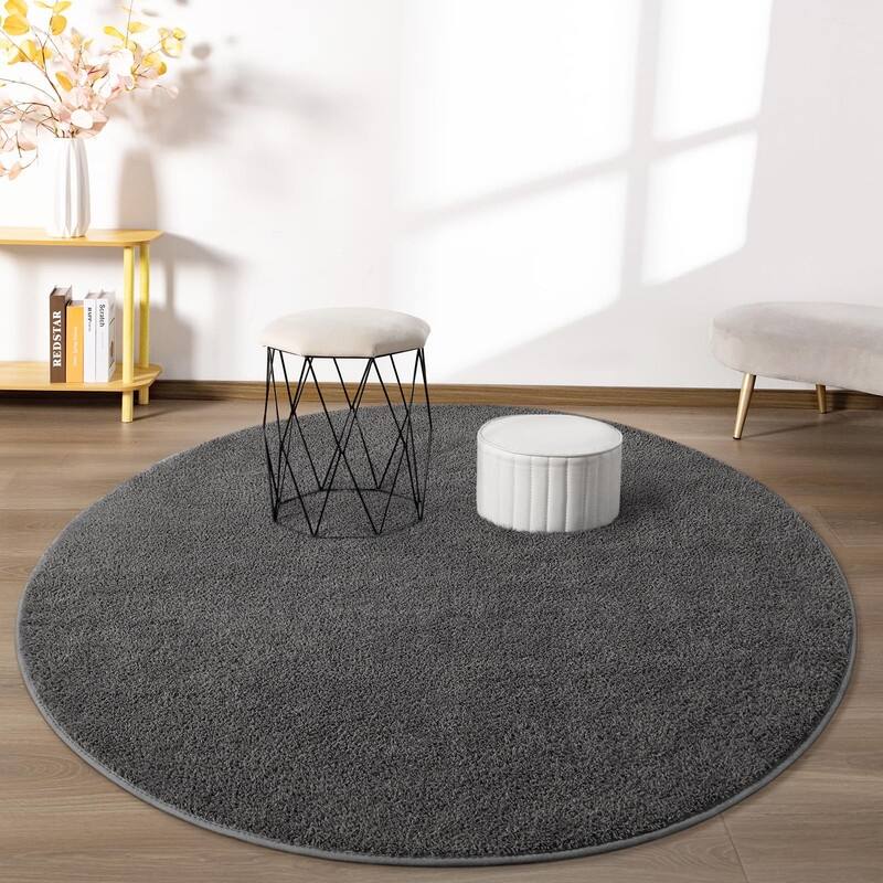 Area Rugs, Dark Grey Super Soft Comfy Thickened Memory-Foam Indoor Carpets