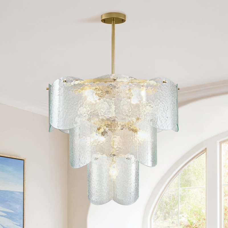 23.66" Modern 8 - Light Dimmable Tiered Chandelier