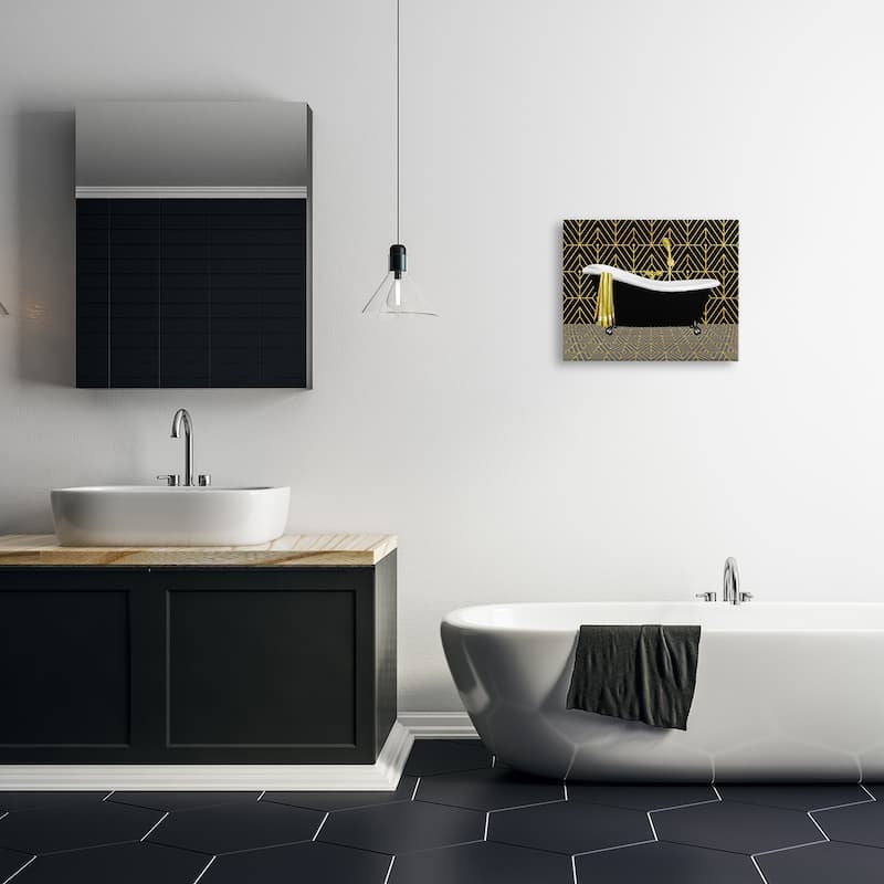 Stupell Deco Patterned Bathtub Canvas Wall Art Design By Conrad Knutsen