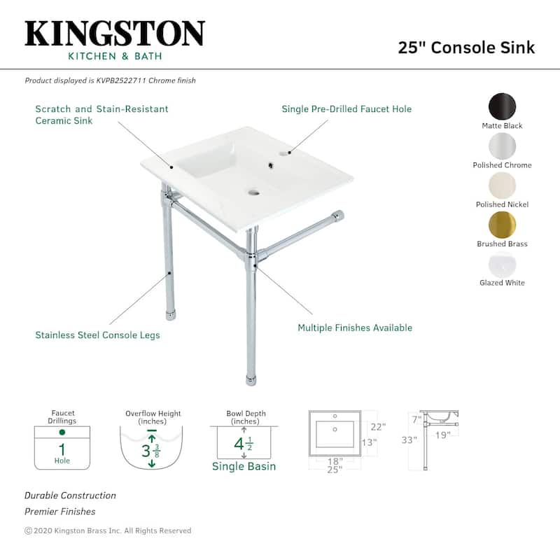 Kingston Brass Dreyfuss 25" Wide Console Sink Set