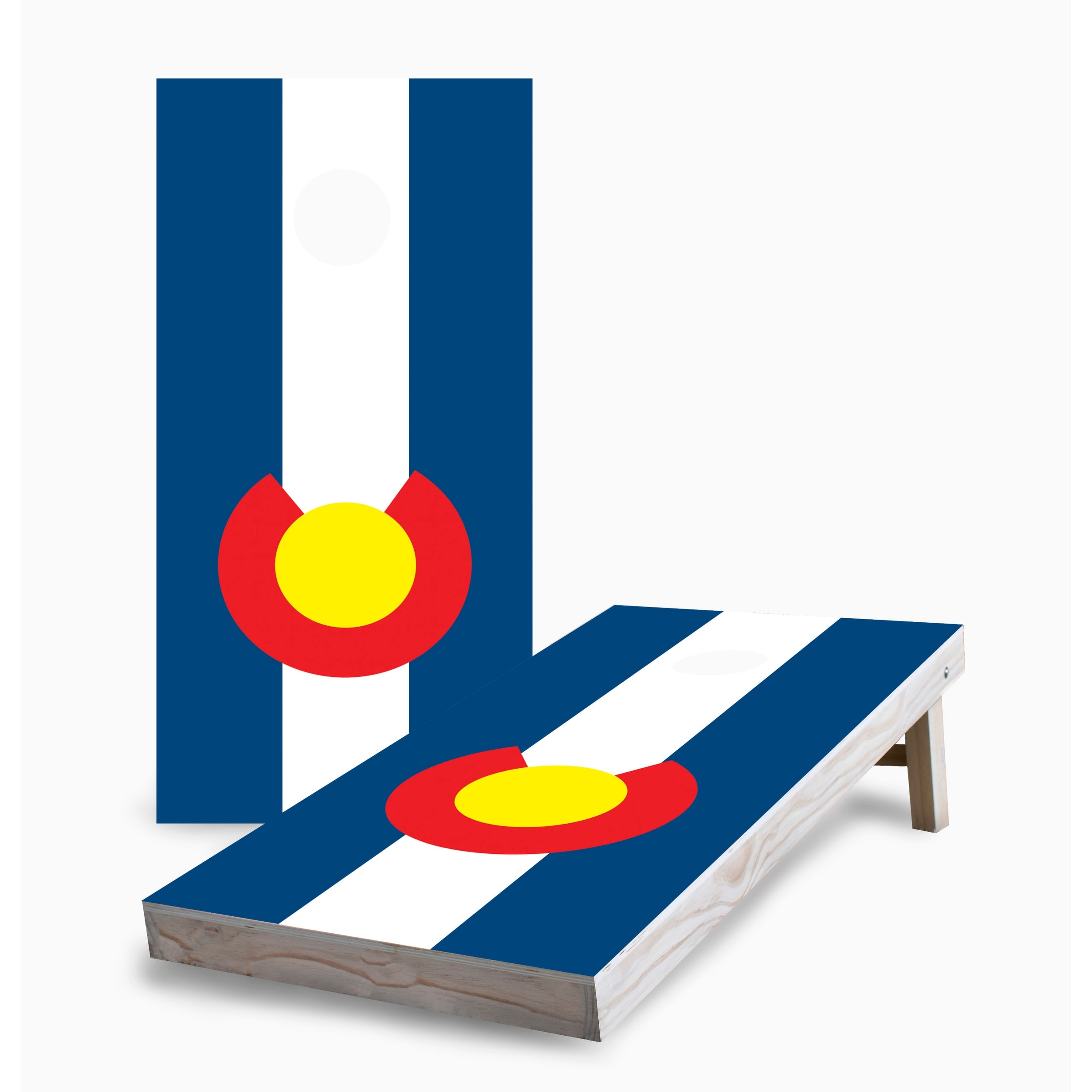 Colorado State Flag Corn Hole Board Set with Carry Case