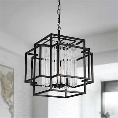 4-Light Geometric Chandelier - N/A