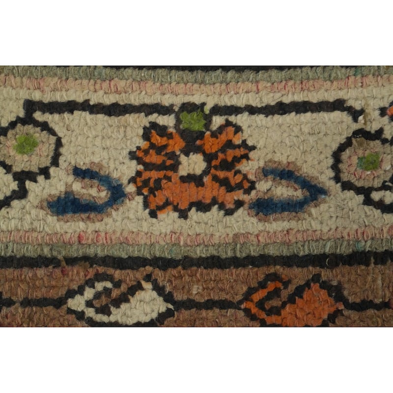 Hand Knotted Oriental 100% Wool Carpet Traditional Medallion Oranges & Rust Hamedan Area Rug - 9' 10'' X 6' 7''