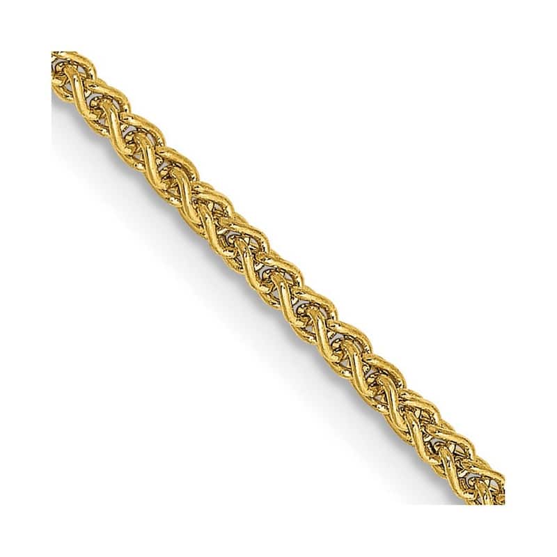 Curata 14k Yellow Gold 1.55mm Semi-solid Wheat Chain Necklace Options: 16 18 20 22 24 30