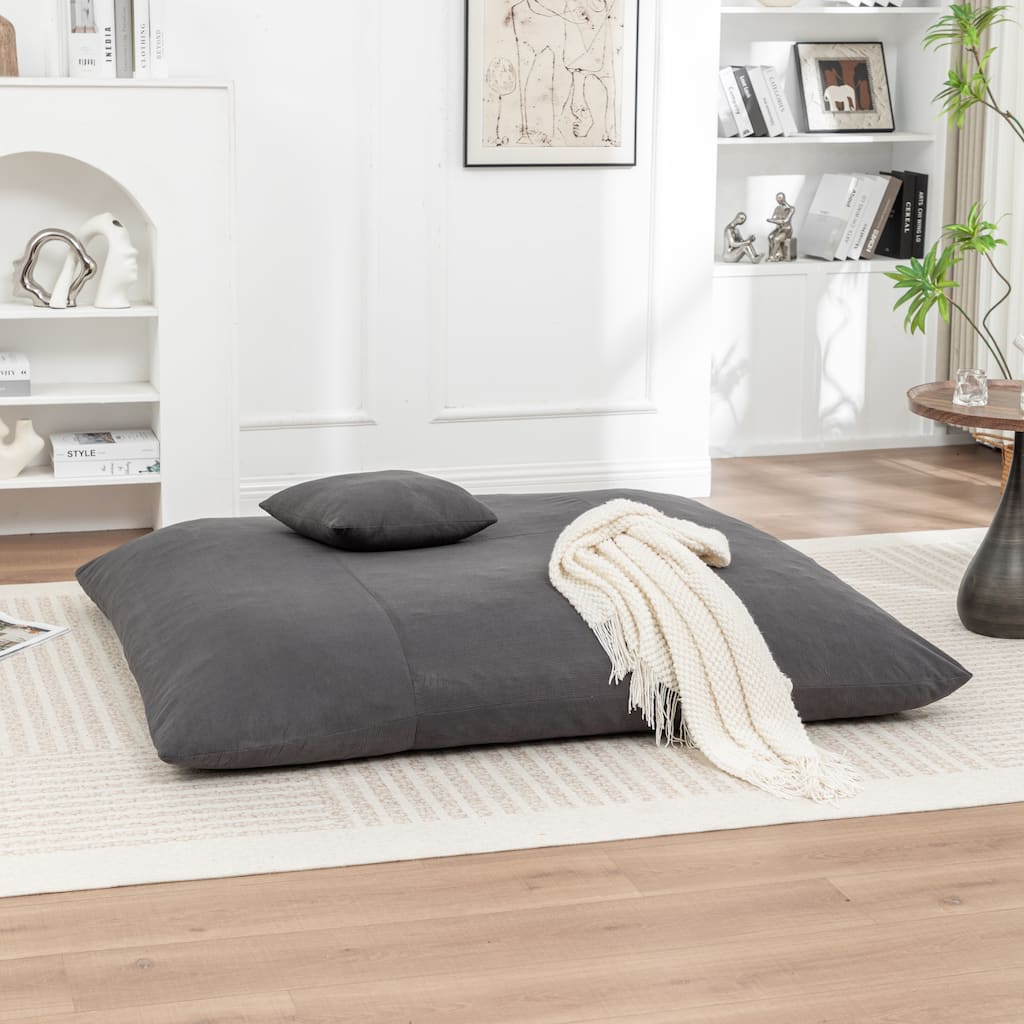 Extra Large Floor Bean Bag Chair - Lazy Lounger for Adults & Kids in Living Rooms & Balconies