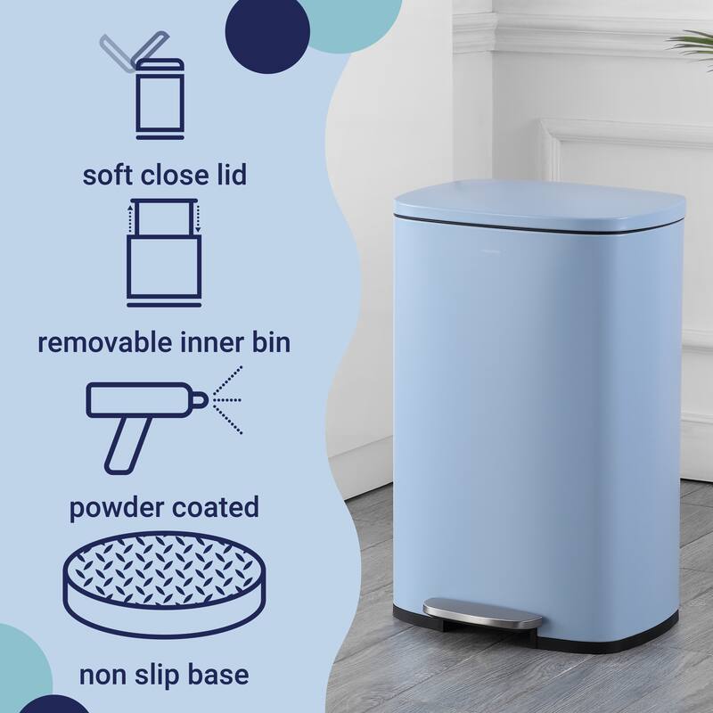 happimess 13-Gallon Trash Can with Soft-Close Lid and FREE Mini Trash Can