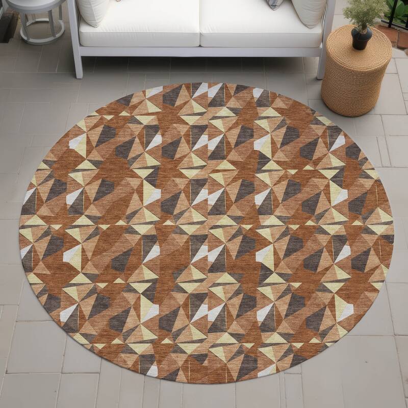 Machine Washable Indoor/ Outdoor Chic Hooper Chantille Rug - Paprika - 8' x 8'