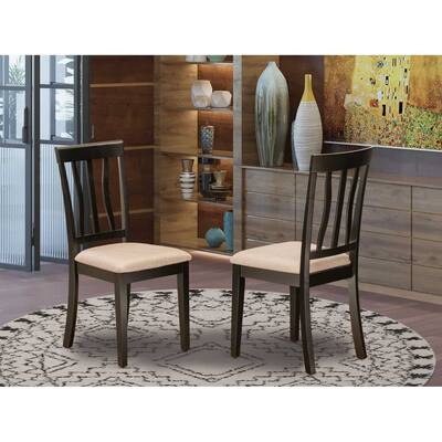 Antique Dining Chair Wood Seat Buttermilk Cherry Finish Kitchen Accent Chair