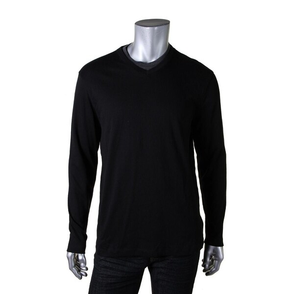 Download Shop John Ashford Mens T-Shirt Ribbed Knit Layered Look ...