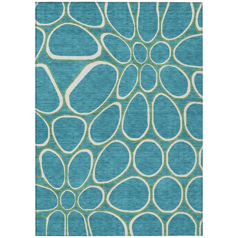 HomeRoots Abstract Transitional Rectangle Outdoor Rug - 8' X 10'