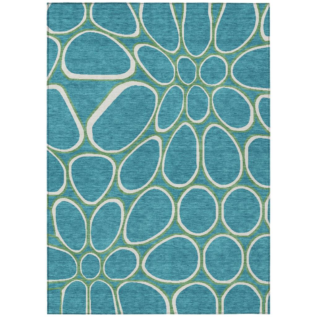 HomeRoots Abstract Transitional Rectangle Outdoor Rug