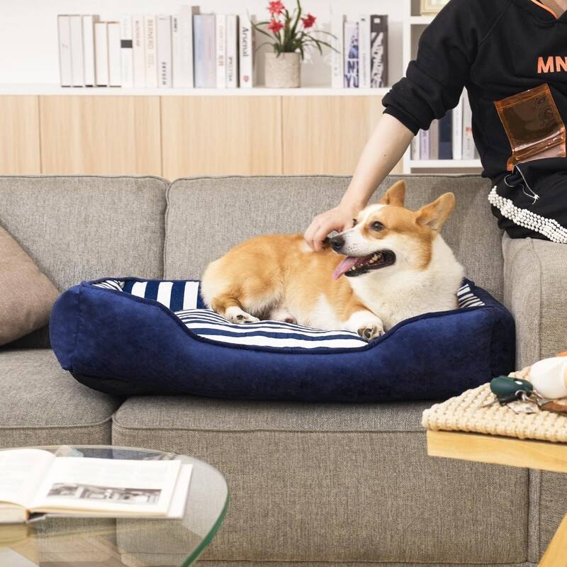 Mieres Dog Bed Mat, Dog Beds Crate Pad for Medium/Large Dogs, Washable Anti-Slip Kennel Pad, Cozy Sleeping Mat for Dogs