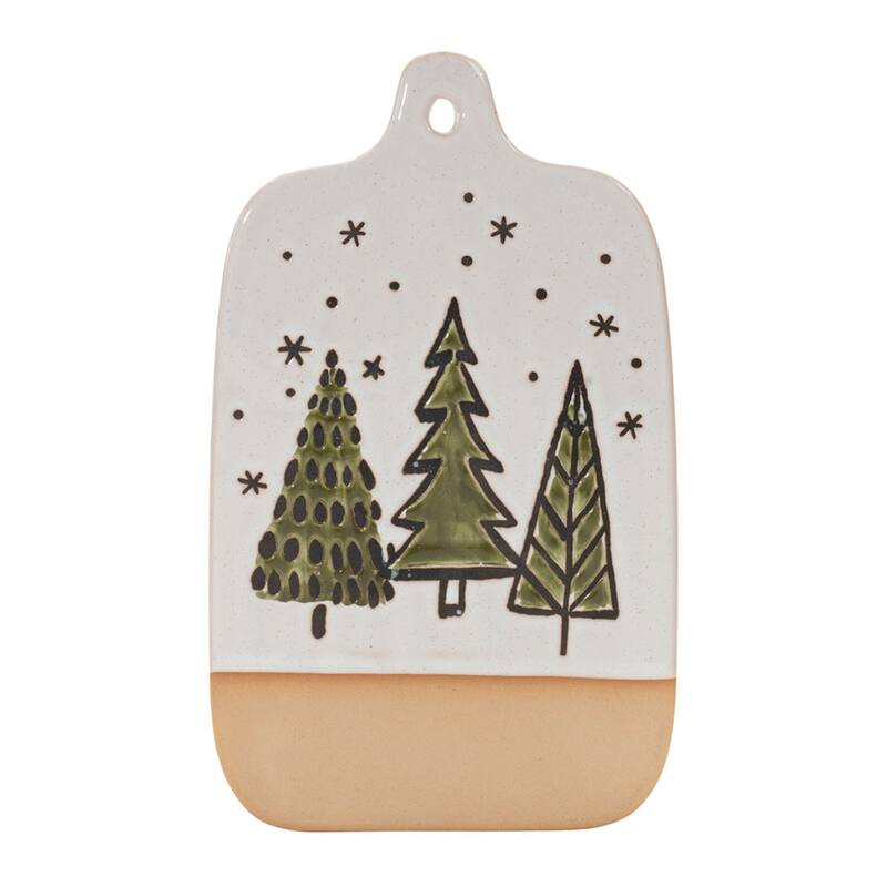Ceramic Pine Tree Cutting Board Tray - 10.5" - Set of 4