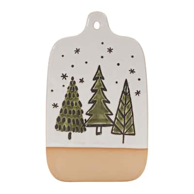 Ceramic Pine Tree Cutting Board Tray - 10.5" - Set of 4