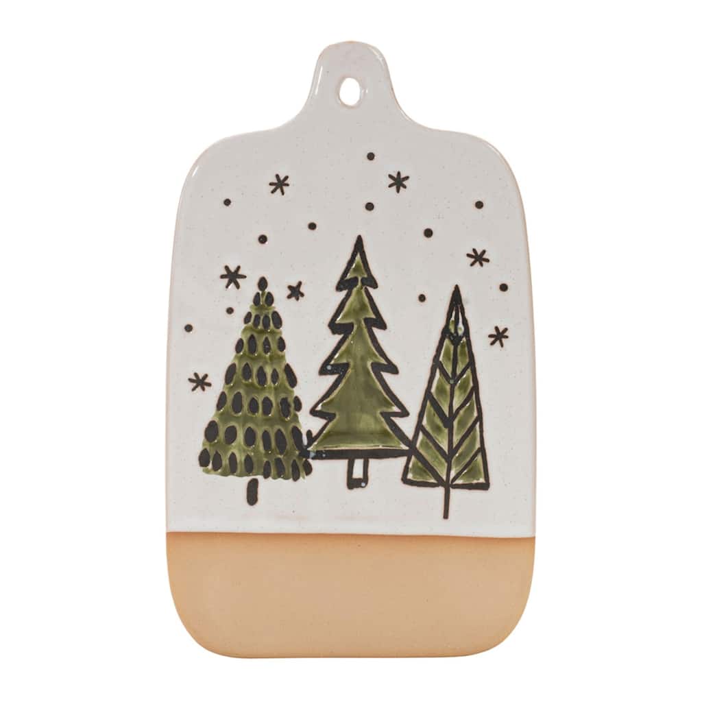 Ceramic Pine Tree Cutting Board Tray - 10.5" - Set of 4