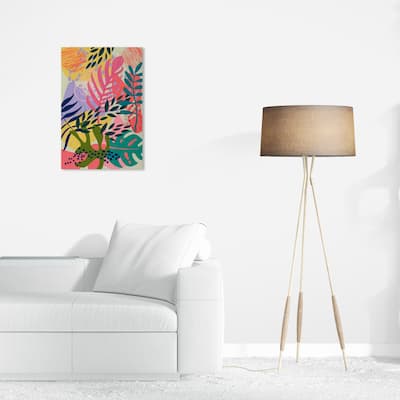 Wynwood Studio Canvas Floral and Botanical Plant life Party Pink and Modern & Contemporary Wall Art Canvas Print