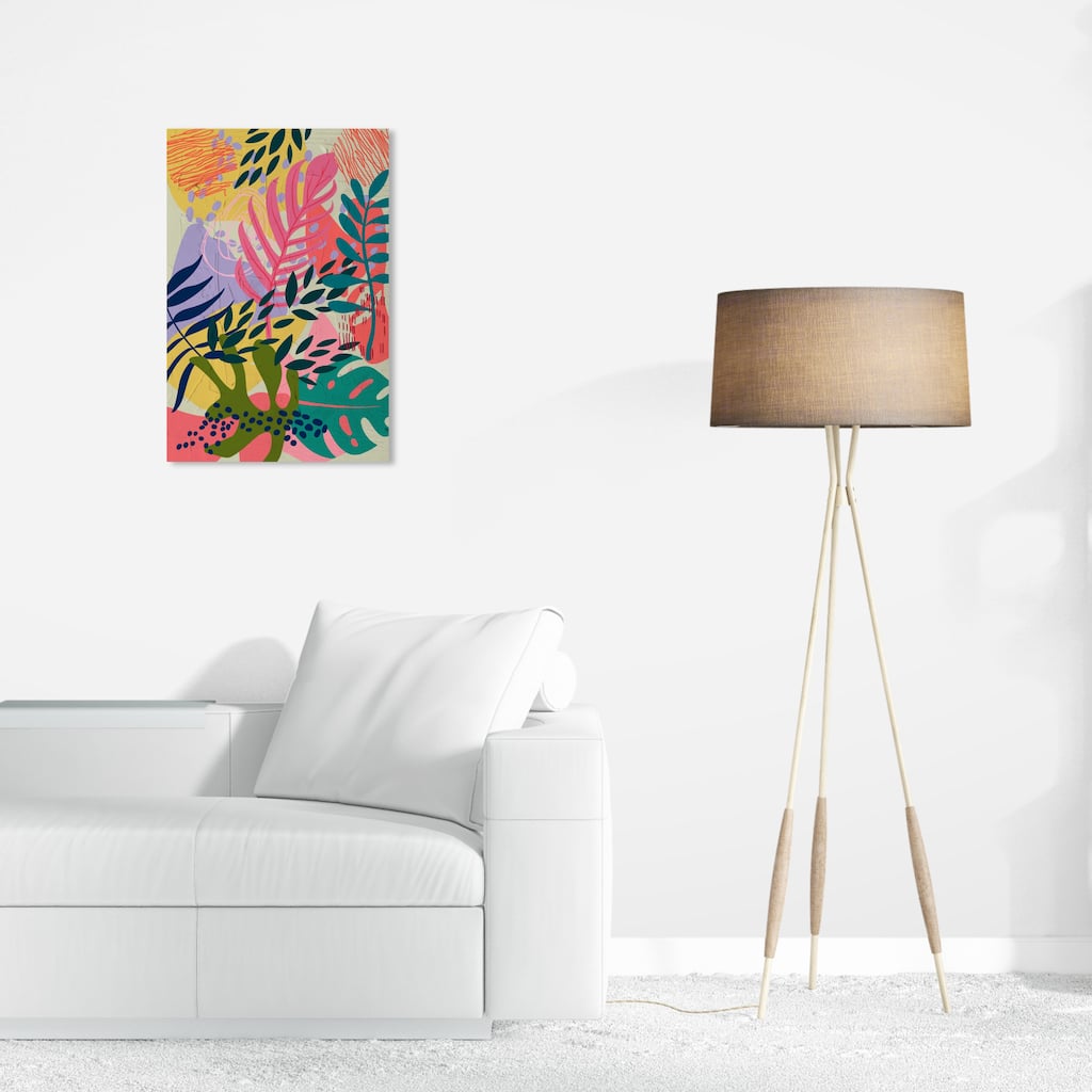 Wynwood Studio Canvas Floral and Botanical Plant life Party Pink and Modern & Contemporary Wall Art Canvas Print