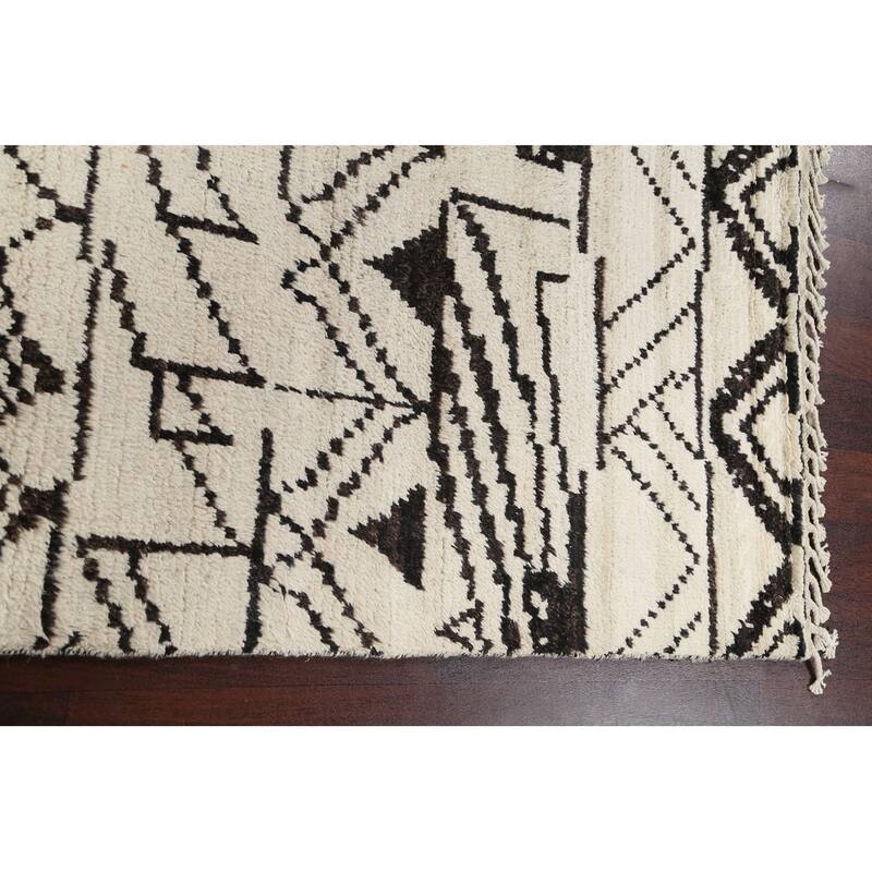 Tribal Modern Vegetable Dye Moroccan Berber Oriental Area Rug Handmade - 4'6" x 6'8"