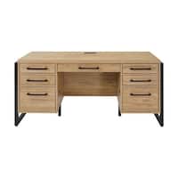 Modern Wood Laminate Office Desk, Office Table, Credenza With Drawers ...