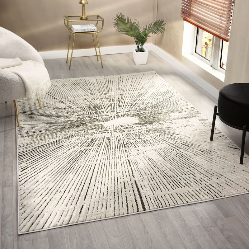 Mila Collection Geometric Contemporary Area Rug