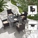 preview thumbnail 26 of 52, Kullavik Outdoor Dining Set, Rattan Patio Furniture Dining Table & Chairs