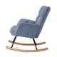 preview thumbnail 33 of 51, Teddy Fabric Tufted Glider Rocking Chair with Metal Frame