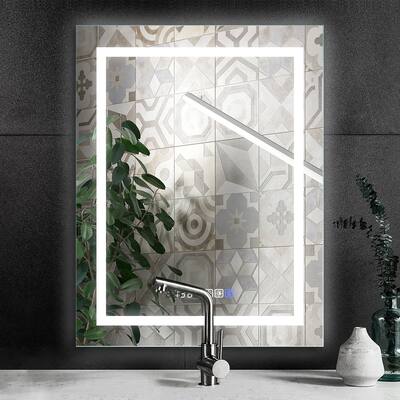 ExBrite 28 x 36 inch,Anti Fog,LED Bathroom Mirror,Night Light, Dimmable, Touch Button,Super Slim,Vertical Wall Mounted Way Only