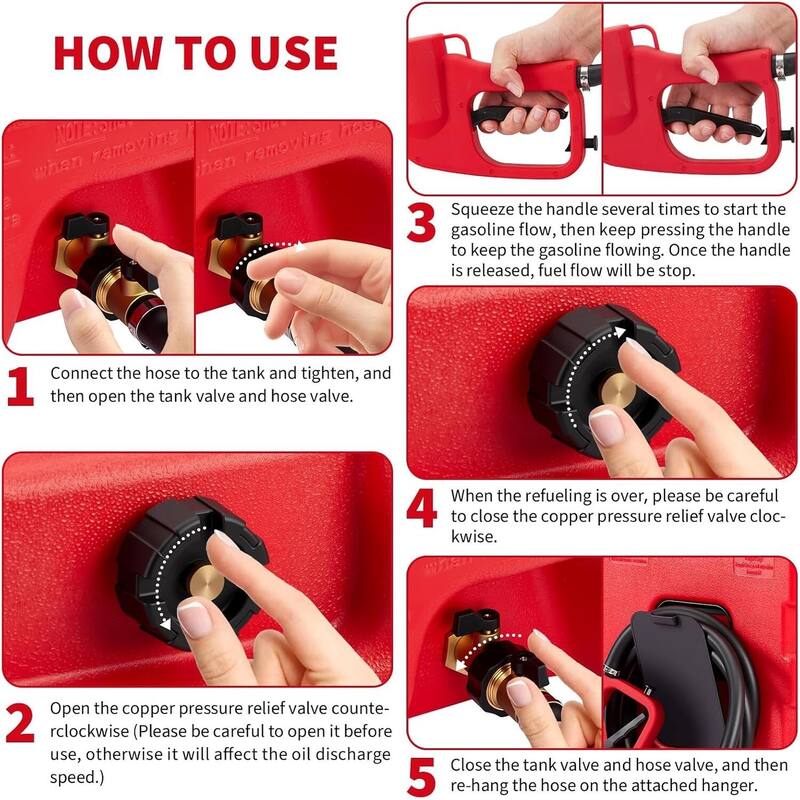 Portable 16 Gallon Gas Can & Fuel Caddy Gas Tank on Wheels