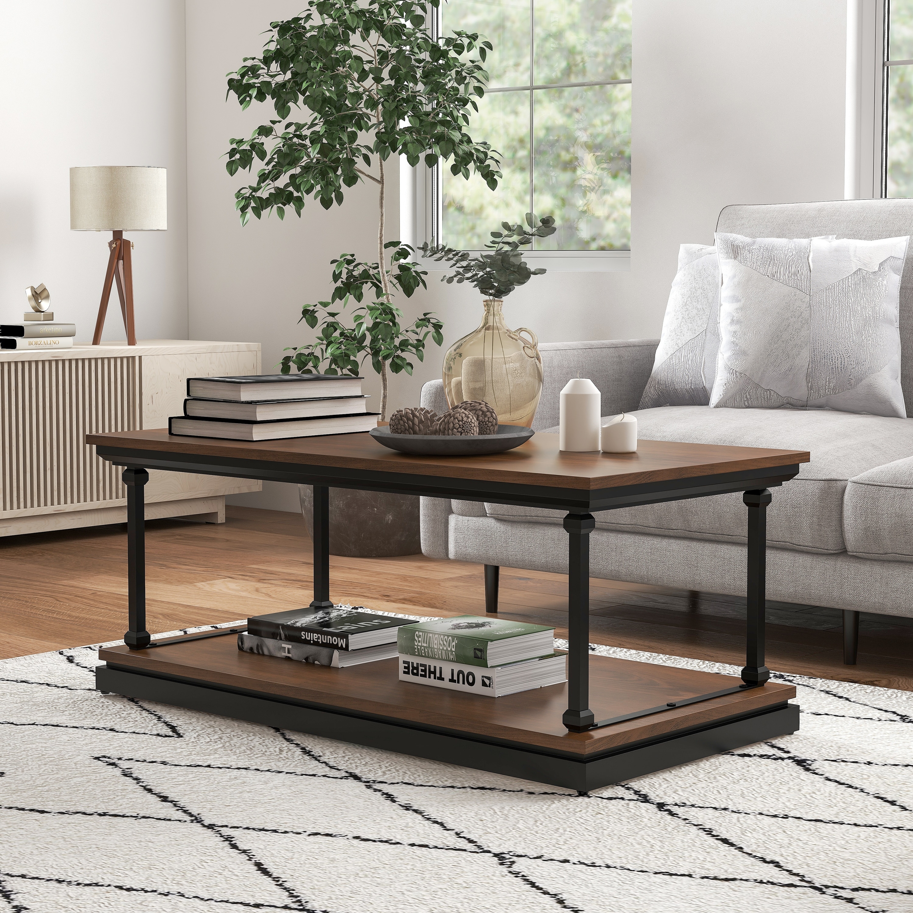 Furniture of America Marcin Transitional 47-inch 1-Shelf Coffee Table