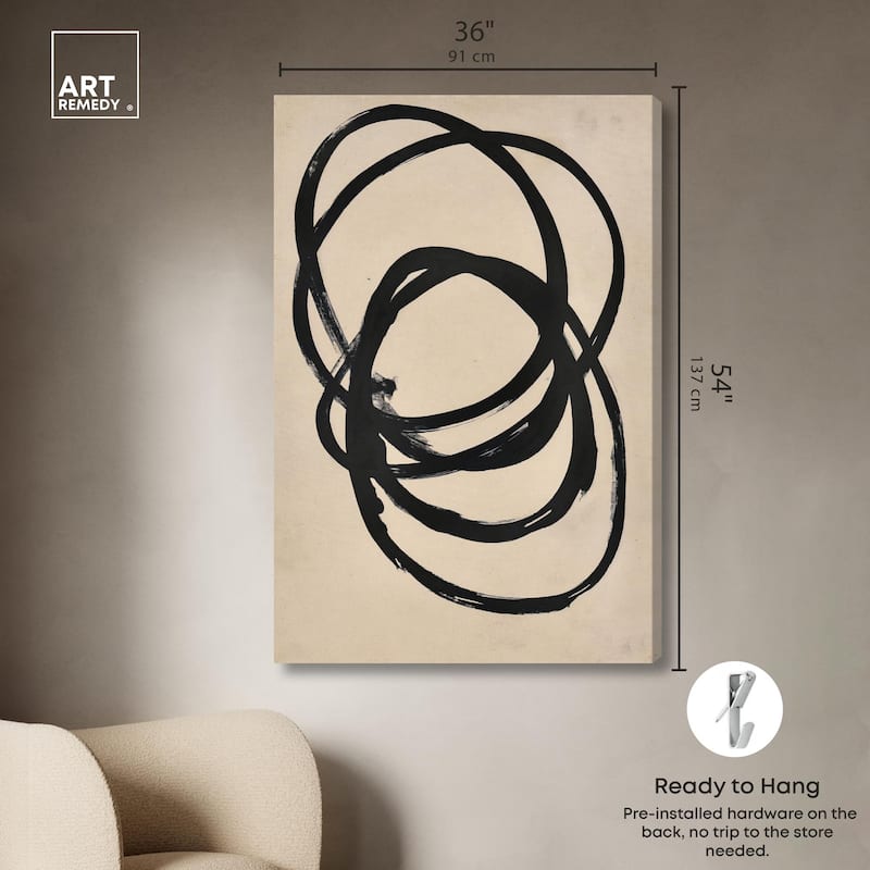 Beige Black II Canvas by Art Remedy, Gallery Wrapped