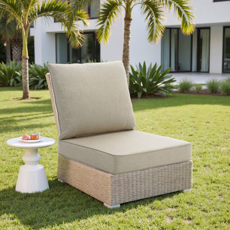 24"x23" Deep Seat Sunbrella Thick Cushion For Outdoor Club Chair,Rocking Chair - Sand