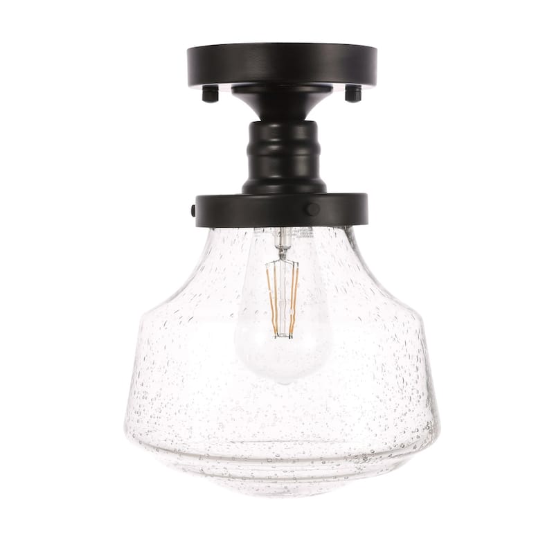Nyle 1-Light Clear Bubble Glass Flush Mount