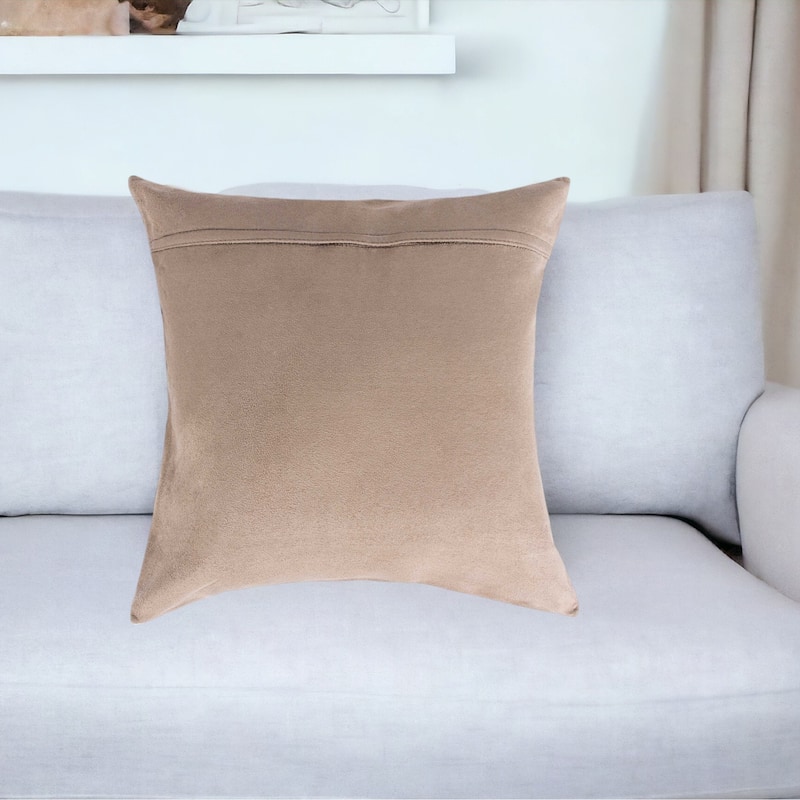 18" Chocolate Cowhide Throw Pillow - Chocolate