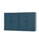 preview thumbnail 15 of 75, 100% Solid Wood Sideboard with Glass or Solid Wood Doors by Palace Imports - 64" x 35.75"
