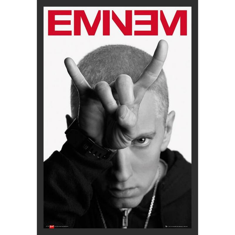 Eminem Horns Rap Framed Poster - 24 x 36 Inch