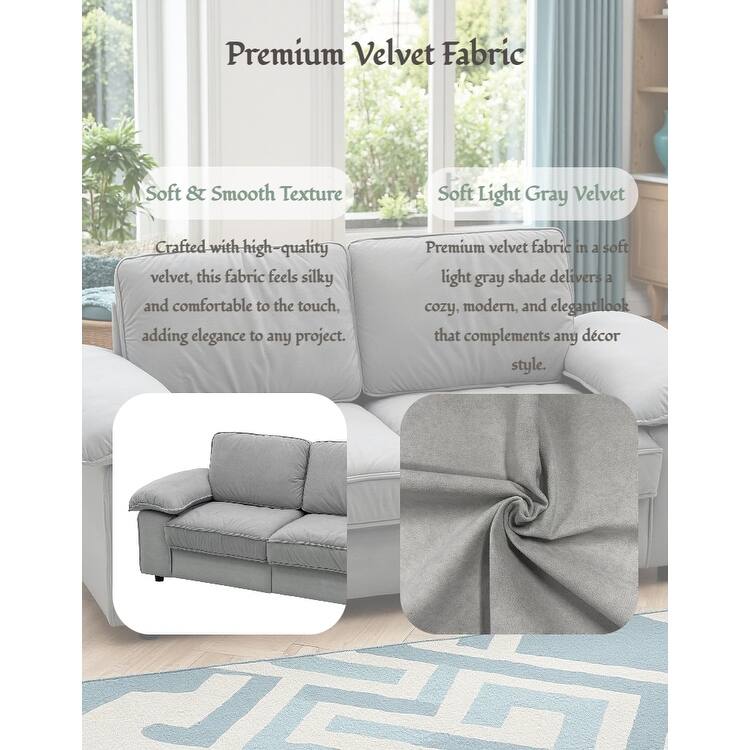 79" Loveseat Sofa Couch with Under-Seat Storage, Elegant 2-Seater Settee with Pillow Top Armrests for Living Room