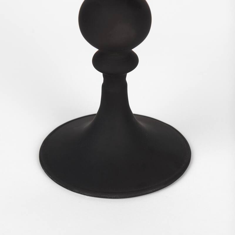 Haute Large Matte Black Blown Glass Candlestick