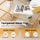 preview thumbnail 8 of 8, Costway 2-Tier Coffee Table with Shelf with Tempered Glass Top & Metal - See Details
