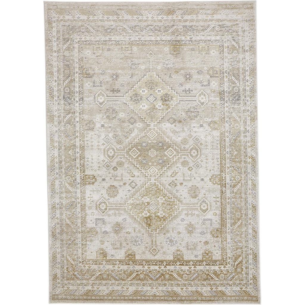 Zetiq Floral Traditional Non Skid Woven Area Rug By HomeRoots - 4' x 6'