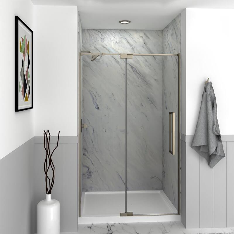 Transolid IPD487610C-R 76" High x 48" Wide Pivot Semi Frameless Shower