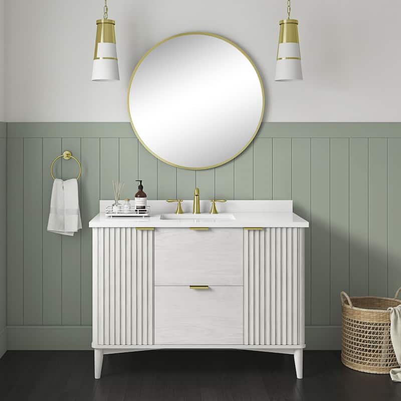 Gabi Bathroom Vanity with White Engineered Stone Top