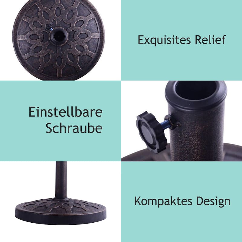 18" Round Umbrella Base Stand Heavy Duty Outdoor Stand
