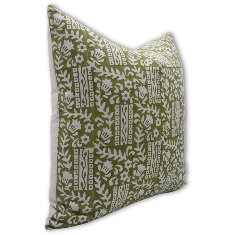 Linen Handmade Block print pillow Cover- Mumtaaj