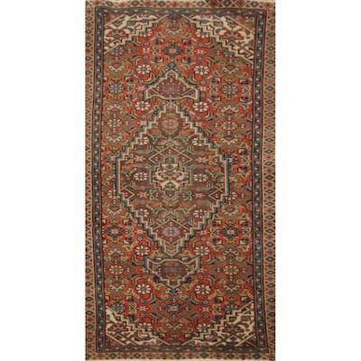 Hand Knotted Oriental 100% Wool Carpet Traditional Medallion Oranges & Rust Tabriz Area Rug - 5' 9'' X 2' 10''