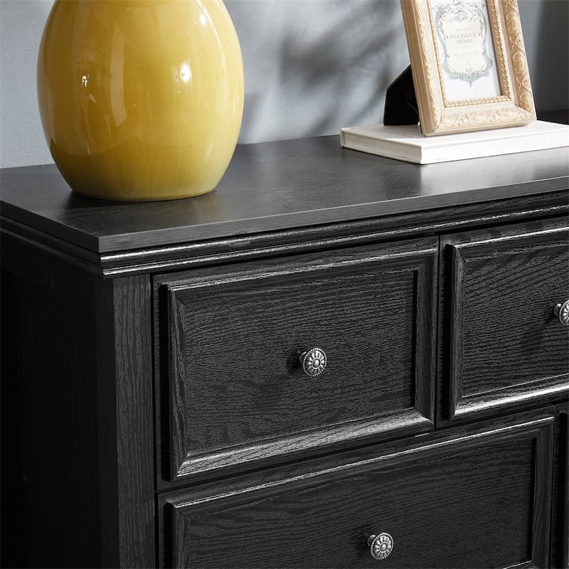 Modern Wood Dresser Cabinet with Metal Slide Rails and 7 Drawers