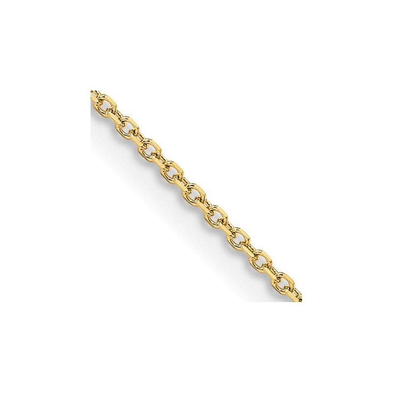 Curata 14k Yellow Gold 1.05mm Diamond Cut Rolo Chain Necklace (Spring Ring)